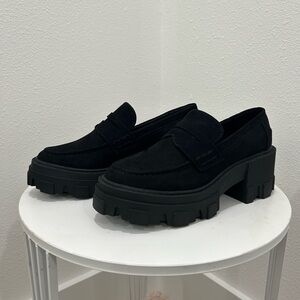 Chunky Black Platform Loafers